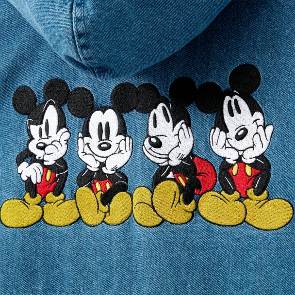 Mickey Mouse Denim Zip Hoodie for Adults