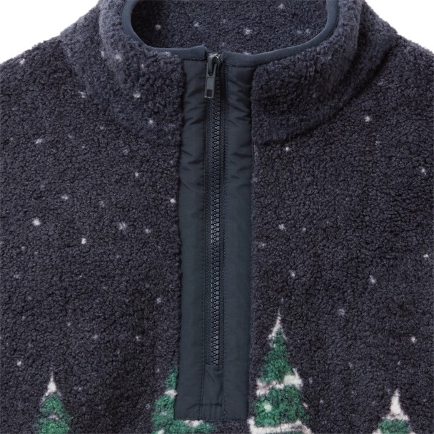 Mickey and Minnie Mouse Faux Shearling Holiday 1/4 Zip Jacket for Adults