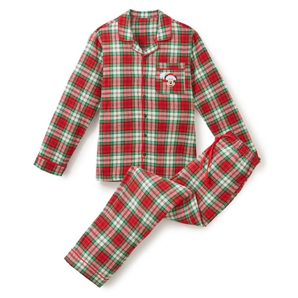 Santa Mickey Mouse Plaid Holiday Sleep Set for Kids