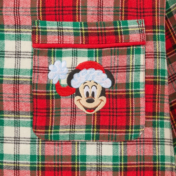 Santa Mickey Mouse Plaid Holiday Sleep Set for Adults
