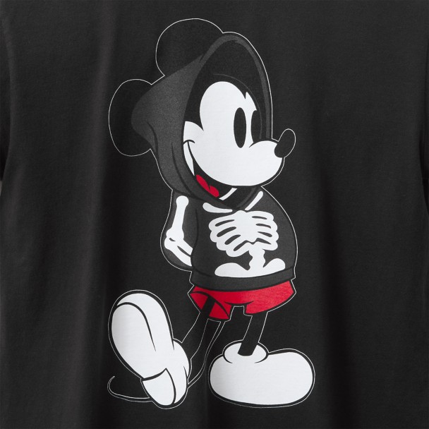 Mickey Mouse Skeleton Disney  Bobby Kim T-Shirt for Adults - Black - Limited Release