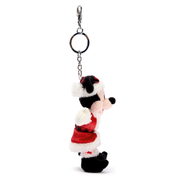 Santa Mickey Mouse Plush Keychain Bag Charm