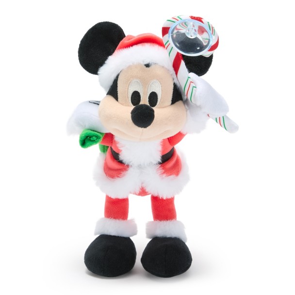 Santa Mickey Mouse Plush Suction Cup Cling - 8 1/4''