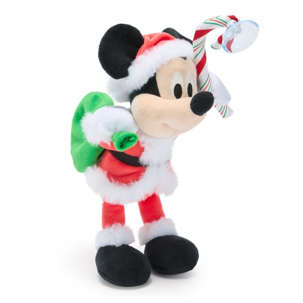 Santa Mickey Mouse Plush Suction Cup Cling - 8 1/4''