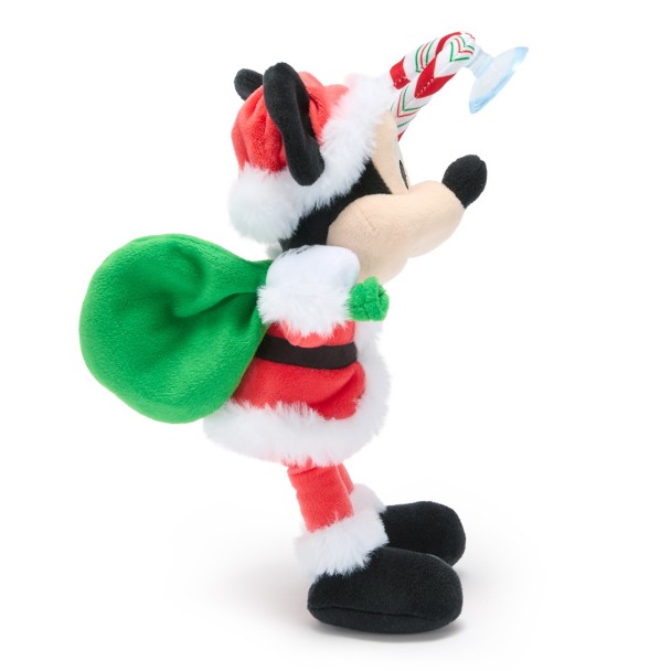 Santa Mickey Mouse Plush Suction Cup Cling - 8 1/4''