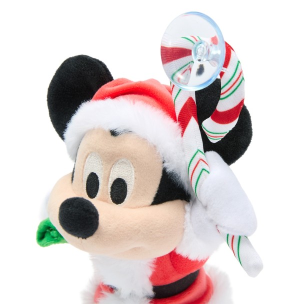 Santa Mickey Mouse Plush Suction Cup Cling - 8 1/4''