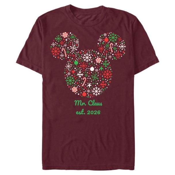 Mickey Mouse Christmas Holiday Festive Filled Icon T-Shirt – Customized | Disney Store