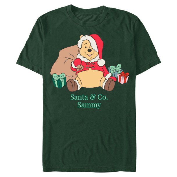 Winnie the Pooh in Santa Costume with Christmas Gifts Holiday T-Shirt – Customized | Disney Store