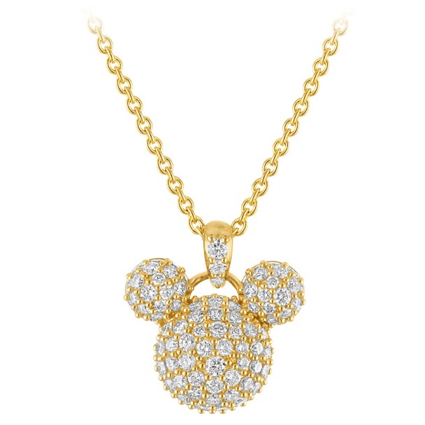 Mickey Mouse Icon Pavé Diamond and Gold Necklace by Rebecca Hook Mickey Mouse Icon Pavé Diamond and Gold Necklace by Rebecca Hook