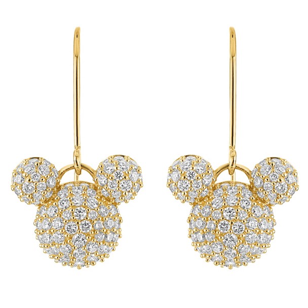 Mickey Mouse Icon Pavé Diamond and Gold Earrings by Rebecca Hook Mickey Mouse Icon Pavé Diamond and Gold Earrings by Rebecca Hook