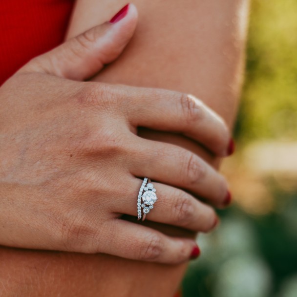 Mickey Mouse Icon Diamond Engagement Ring by Rebecca Hook - White Gold