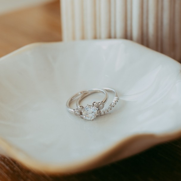 Mickey Mouse Icon Diamond Engagement Ring by Rebecca Hook - White Gold