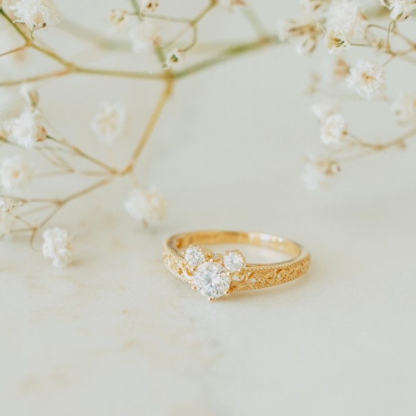 Mickey Mouse Icon Diamond Filigree Ring by Rebecca Hook