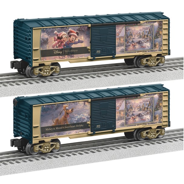 Mickey and Minnie Mouse ”Sweetheart Holiday” Thomas Kinkade Studios Train Car by Lionel Mickey and Minnie Mouse ”Sweetheart Holiday” Thomas Kinkade Studios Train Car by Lionel