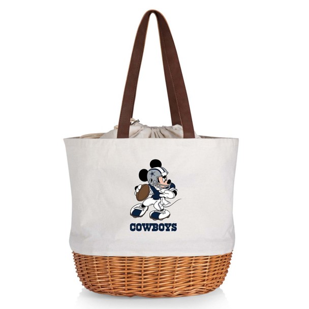 Mickey Mouse x NFL Dallas Cowboys Coronado Wicker Basket Tote by Picnic Time Mickey Mouse x NFL Dallas Cowboys Coronado Wicker Basket Tote by Picnic Time