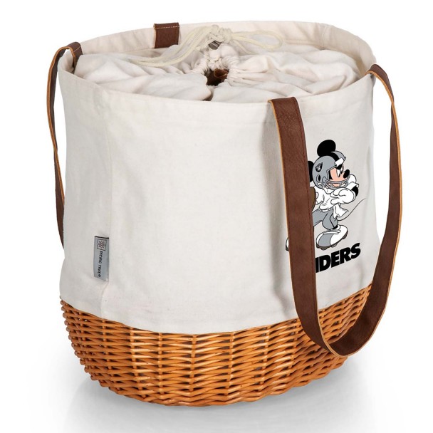 Mickey Mouse x NFL Las Vegas Raiders Coronado Wicker Basket Tote by Picnic Time