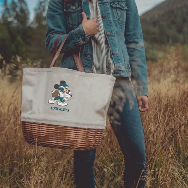Mickey Mouse x NFL Philadelphia Eagles Coronado Wicker Basket Tote by Picnic Time