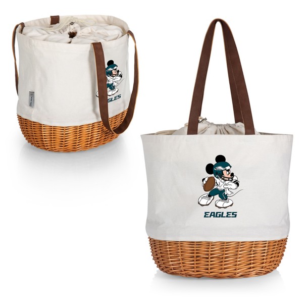 Mickey Mouse x NFL Philadelphia Eagles Coronado Wicker Basket Tote by Picnic Time