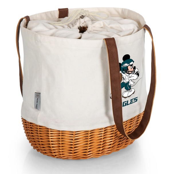 Mickey Mouse x NFL Philadelphia Eagles Coronado Wicker Basket Tote by Picnic Time