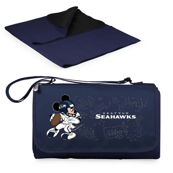 Mickey Mouse x NFL Seattle Seahawks Outdoor Picnic Blanket Tote by Picnic Time Mickey Mouse x NFL Seattle Seahawks Outdoor Picnic Blanket Tote by Picnic Time
