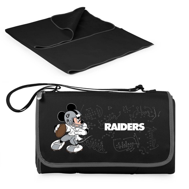 Mickey Mouse x NFL Las Vegas Raiders Outdoor Picnic Blanket Tote by Picnic Time Mickey Mouse x NFL Las Vegas Raiders Outdoor Picnic Blanket Tote by Picnic Time
