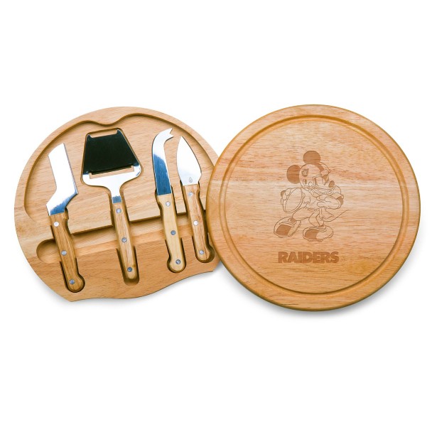 Mickey Mouse x NFL Las Vegas Raiders Circo Cheese Board and Tools Set by Picnic Time Mickey Mouse x NFL Las Vegas Raiders Circo Cheese Board and Tools Set by Picnic Time