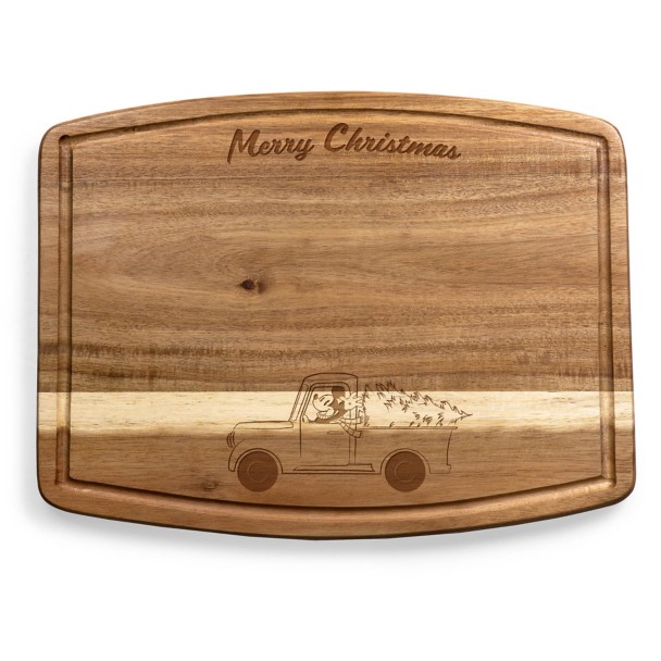 Mickey Mouse ”Merry Christmas” Ovale Acacia Wood Cutting Board by Picnic Time Mickey Mouse ”Merry Christmas” Ovale Acacia Wood Cutting Board by Picnic Time