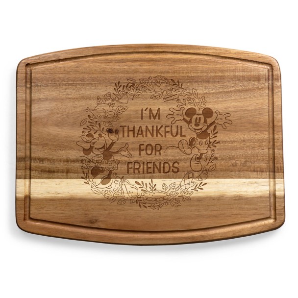 Mickey and Minnie Mouse Thanksgiving Ovale Acacia Wood Cutting Board by Picnic Time Mickey and Minnie Mouse Thanksgiving Ovale Acacia Wood Cutting Board by Picnic Time